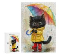 300 PCS Puzzle pour Adultes Rainy Day Kitten-5 Puzzle pour Adolescents : Améliore La Mémoire. Chaque Pièce Est Unique - Jouets Éducatifs d'apprentissage 300 PCS