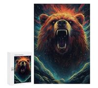 300 PCS Puzzle pour Adultes Roaring Bear Illustration Puzzles pour Adolescents - Passe-Temps À La Maison - Jeu Éducatif Familial Stimulant À Compléter 300 PCS