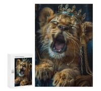 300 PCS Puzzle pour Adultes Royal Lion Cub Yawn Puzzles pour Adolescents - Passe-Temps À La Maison - Jeu Éducatif Familial Stimulant À Compléter 300 PCS