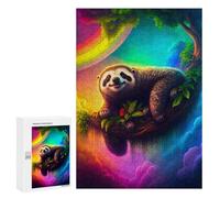 300 PCS Puzzle pour Adultes Smiling Sloth in Rainbow Sky Puzzles pour Adultes - Jeux De Détente - Assemblage De Motifs - Idée Cadeau pour Toute La Famille 300 PCS