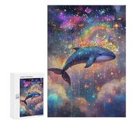 300 PCS Puzzle pour Adultes Whale Dreams in Rainbow Sky Puzzle pour Adolescents : Améliore La Mémoire. Chaque Pièce Est Unique - Jouets Éducatifs d'apprentissage 300 PCS