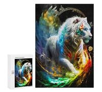 300 PCS Puzzle Rainbow Tiger Fantasy Art Print Puzzle pour Adolescents Course De Vitesse Manuelle Liste De Souhaits avec Le Père Noël Jouets Jeux Éducatifs 300 PCS