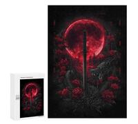 300 PCS Puzzle Red Moon Dragon Sword Art Print Puzzle pour Adolescents Course De Vitesse Manuelle Liste De Souhaits avec Le Père Noël Jouets Jeux Éducatifs 300 PCS