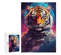 300 PCS Puzzle Tiger Astronaut in Space Suit Puzzles pour Adultes : des Cadeaux Amusants pour Toute La Famille, Parents Et Enfants 300 PCS