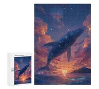 300 PCS Puzzle Whale Sunset Fantasy Puzzle pour Adolescents Course De Vitesse Manuelle Liste De Souhaits avec Le Père Noël Jouets Jeux Éducatifs 300 PCS