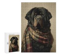 300 PCS Puzzle Winter Dog Scarf Accessories-2 Puzzle pour Adolescents Course De Vitesse Manuelle Liste De Souhaits avec Le Père Noël Jouets Jeux Éducatifs 300 PCS