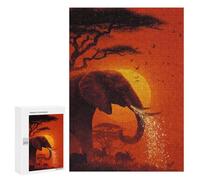 300 PCS Puzzles African Sunset Majesty Puzzles pour Adolescents : Amusants Et Humoristiques ! Chaque Pièce Est Unique - Jouets Éducatifs