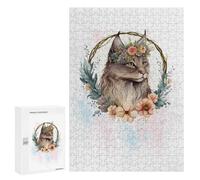 300 PCS Puzzles American Bobtail Cat Art Puzzles pour Adultes Jeux Amusants Décoration Parfaite Cadeaux Uniques pour Anniversaire Et Noël 300 PCS