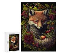 300 PCS Puzzles Autumn Fox with Berries Puzzles pour Adolescents : Amusants Et Humoristiques ! Chaque Pièce Est Unique - Jouets Éducatifs