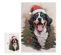 300 PCS Puzzles Bernese Mountain Christmas Puzzles pour Adultes Jeux Amusants Décoration Parfaite Cadeaux Uniques pour Anniversaire Et Noël 300 PCS