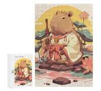 300 PCS Puzzles Capybara Samurai with Katana and Kimono Puzzles pour Adolescents Découpe De Précision Activités Amusantes À La Maison Jeu Stimulant Et Jeux en Famille 300 PCS