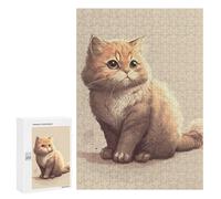 300 PCS Puzzles Chubby Cat Art Puzzles pour Adolescents Découpe De Précision Activités Amusantes À La Maison Jeu Stimulant Et Jeux en Famille 300 PCS