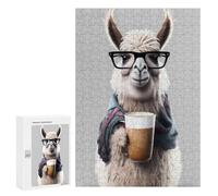300 PCS Puzzles Cute Llama and Expresso Puzzles pour Adolescents Découpe De Précision Activités Amusantes À La Maison Jeu Stimulant Et Jeux en Famille 300 PCS