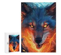 300 PCS Puzzles Flame Wolf Fantasy Artwork Puzzles pour Adultes Améliorent La Mémoire Défi Éducatif Jouets Jeux Éducatifs 300 PCS