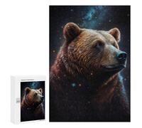 300 PCS Puzzles Galactic Bear Portrait -3 Puzzles pour Adolescents Découpe De Précision Activités Amusantes À La Maison Jeu Stimulant Et Jeux en Famille 300 PCS