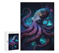 300 PCS Puzzles Galactic Octopus Art Print-6 Puzzles pour Adolescents : Amusants Et Humoristiques ! Chaque Pièce Est Unique - Jouets Éducatifs
