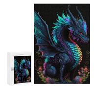 300 PCS Puzzles Glowing Fantasy Dragon Art Print Puzzles pour Adolescents : Amusants Et Humoristiques ! Chaque Pièce Est Unique - Jouets Éducatifs