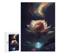 300 PCS Puzzles Glowing Lotus Flower Art Print Puzzles pour Adolescents Découpe De Précision Activités Amusantes À La Maison Jeu Stimulant Et Jeux en Famille 300 PCS