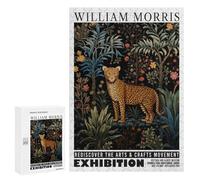 300 PCS Puzzles Morris Floral Cheetah Exhibition Puzzles pour Adultes Jeux Amusants Décoration Parfaite Cadeaux Uniques pour Anniversaire Et Noël 300 PCS
