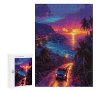 300 PCS Puzzles Neon Sunset Drive -2 Puzzles pour Adolescents : Amusants Et Humoristiques ! Chaque Pièce Est Unique - Jouets Éducatifs