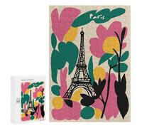 300 PCS Puzzles Paris Eiffel Tower Floral Art Puzzles pour Adolescents Découpe De Précision Activités Amusantes À La Maison Jeu Stimulant Et Jeux en Famille 300 PCS