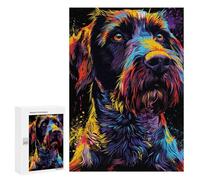 300 PCS Puzzles pour Adolescentes Colorful Abstract Dog Art Print-81 Puzzle pour Adolescentes - Défi Difficile - Défi Éducatif - Amusement en Famille Et Soirée Jeux 300 PCS