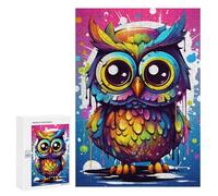 300 PCS Puzzles pour Adolescentes Colorful Rainbow Owl Art Puzzle pour Adolescentes - Défi Difficile - Défi Éducatif - Amusement en Famille Et Soirée Jeux 300 PCS