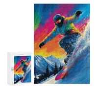 300 PCS Puzzles pour Adolescentes Colorful Snowboarding Adventure-1 Puzzle pour Adolescentes - Défi Difficile - Défi Éducatif - Amusement en Famille Et Soirée Jeux 300 PCS