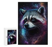 300 PCS Puzzles pour Adolescentes Cosmic Raccoon Art Print-9 Puzzle pour Adolescentes - Défi Difficile - Défi Éducatif - Amusement en Famille Et Soirée Jeux 300 PCS