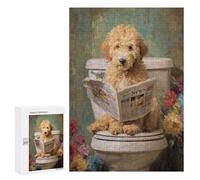 300 PCS Puzzles pour Adolescentes Dog Reading Newspaper on Toilet-80 Puzzle pour Adolescentes - Défi Difficile - Défi Éducatif - Amusement en Famille Et Soirée Jeux 300 PCS