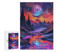 300 PCS Puzzles pour Adolescentes Fantasy Alien Planet Landscape Puzzle pour Adolescentes - Défi Difficile - Défi Éducatif - Amusement en Famille Et Soirée Jeux 300 PCS