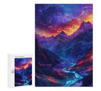 300 PCS Puzzles pour Adolescentes Fantasy Mountain Sunset Landscape Puzzle pour Adolescentes - Défi Difficile - Défi Éducatif - Amusement en Famille Et Soirée Jeux 300 PCS