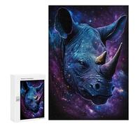 300 PCS Puzzles pour Adolescentes Galactic Rhino Portrait-13 Puzzle pour Adolescentes - Défi Difficile - Défi Éducatif - Amusement en Famille Et Soirée Jeux 300 PCS