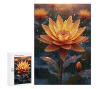 300 PCS Puzzles pour Adolescentes Golden Lotus Bloom Puzzle pour Adolescentes - Défi Difficile - Défi Éducatif - Amusement en Famille Et Soirée Jeux 300 PCS
