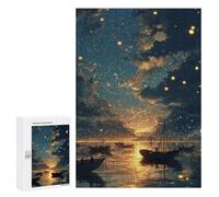 300 PCS Puzzles pour Adolescentes Magical Night Sky Over The Sea Puzzle pour Adolescentes - Défi Difficile - Défi Éducatif - Amusement en Famille Et Soirée Jeux 300 PCS