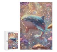 300 PCS Puzzles pour Adolescentes Magical Whales in Fantasy Forest Puzzle pour Adolescentes - Défi Difficile - Défi Éducatif - Amusement en Famille Et Soirée Jeux 300 PCS