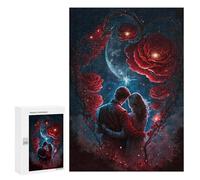 300 PCS Puzzles pour Adolescentes Romantic Couple with Roses Puzzle pour Adolescentes - Défi Difficile - Défi Éducatif - Amusement en Famille Et Soirée Jeux 300 PCS