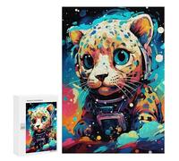 300 PCS Puzzles pour Adolescentes Space Leopard Adventure Puzzle pour Adolescentes - Défi Difficile - Défi Éducatif - Amusement en Famille Et Soirée Jeux 300 PCS