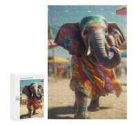300 PCS Puzzles pour Adolescents Abstract Elephant Puzzle, Jouet, Décoration Murale, Difficile, Original, Cadeaux d'anniversaire Et De Noël 300 PCS