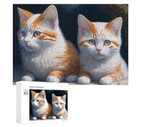 300 PCS Puzzles pour Adolescents Adorable Orange and White Kittens Jeux De Puzzle Relaxants, Amusants Et Humoristiques : des Cadeaux d'anniversaire Et De Noël Uniques 300 PCS