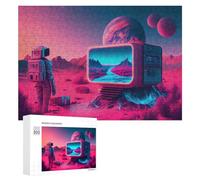 300 PCS Puzzles pour Adolescents Alien Landscape with Retro TV Jeux De Puzzle Relaxants, Amusants Et Humoristiques : des Cadeaux d'anniversaire Et De Noël Uniques 300 PCS