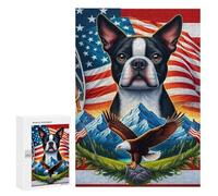 300 PCS Puzzles pour Adolescents American Spirit Patriotic Artwork with Eagle and Flags Puzzles pour Adultes Jouets Anti-Stress Défi Difficile Cadeaux Et Anniversaires Uniques 300 PCS
