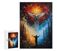 300 PCS Puzzles pour Adolescents Angel Wings and Sun Puzzles pour Adultes Et Familles : Les Jeux Améliorent La Mémoire Et Stimulent Le Cerveau