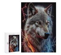 300 PCS Puzzles pour Adolescents Angry Wolf Face Animal Puzzles pour Adultes Jeux Relaxants Assemblage De Motifs Interaction Parent-Enfant 300 PCS