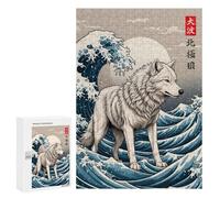 300 PCS Puzzles pour Adolescents Arctic Wolf Great Wave Puzzle, Jouet, Décoration Murale, Difficile, Original, Cadeaux d'anniversaire Et De Noël 300 PCS