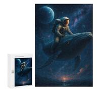 300 PCS Puzzles pour Adolescents Astronaut Riding A Whale in Space Puzzle, Jouet, Décoration Murale, Difficile, Original, Cadeaux d'anniversaire Et De Noël 300 PCS