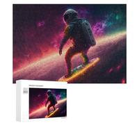 300 PCS Puzzles pour Adolescents Astronaut Surfing in Space -8 Puzzles pour Adultes, Jeu Familial D'analyse Et De Logique, Cadeaux Anti-Stress 300 PCS