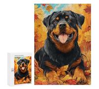 300 PCS Puzzles pour Adolescents Autumn Rottweiler Portrait-1 Puzzles pour Adultes Assemblage De Motifs Stimule Le Cerveau Jeux Et Jouets Stimulants 300 PCS