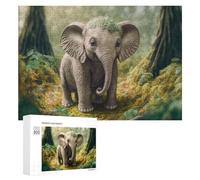 300 PCS Puzzles pour Adolescents Baby Elephant in Enchanted Forest Puzzles pour Adultes Jouets Anti-Stress Défi Difficile Cadeaux Et Anniversaires Uniques 300 PCS