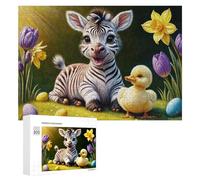 300 PCS Puzzles pour Adolescents Baby Zebra and Duckling Spring Scene Jeux De Puzzle Relaxants, Amusants Et Humoristiques : des Cadeaux d'anniversaire Et De Noël Uniques 300 PCS